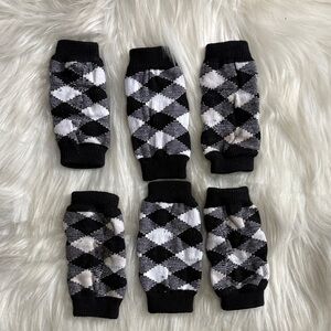 Black and White Dog Leg Warmers